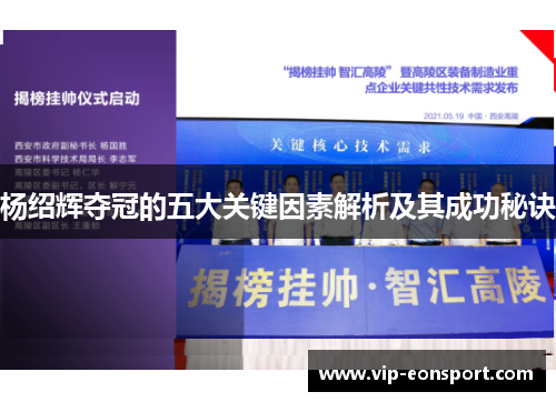 杨绍辉夺冠的五大关键因素解析及其成功秘诀